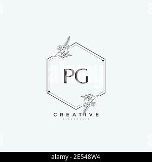 PG Beauty vector initial logo art, handwriting logo of initial signature, wedding, fashion, jewerly, boutique, floral and botanical with creative temp Stock Vector