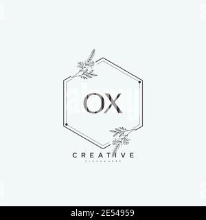 OX Beauty vector initial logo art, handwriting logo of initial signature, wedding, fashion, jewerly, boutique, floral and botanical with creative temp Stock Vector