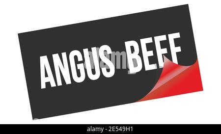 ANGUS  BEEF text written on black red sticker stamp. Stock Photo