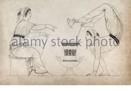 Ancient Greece, Greek Tumbling, vintage illustration from 1814 Stock Photo