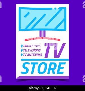 Tv Retail Store Creative Promotional Poster Vector Stock Vector