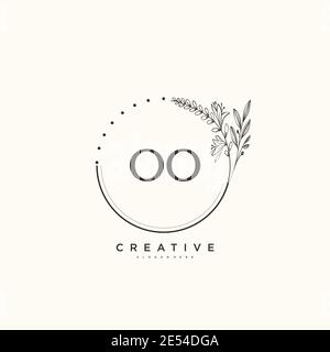 OO Beauty vector initial logo art, handwriting logo of initial signature, wedding, fashion, jewerly, boutique, floral and botanical with creative temp Stock Vector
