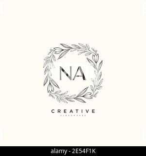 NA Beauty vector initial logo art, handwriting logo of initial signature, wedding, fashion, jewerly, boutique, floral and botanical with creative temp Stock Vector