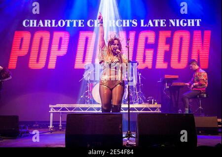 Charlotte Church performs her Late Night Pop Dungeon live at Bestival 2017 at Lulworth Castle - Wareham. Stock Photo