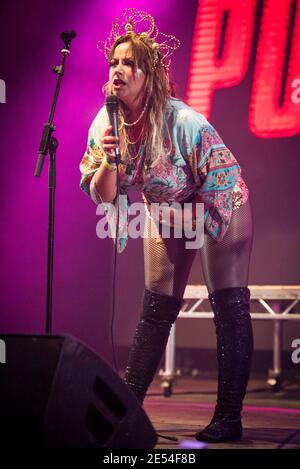 Charlotte Church performs her Late Night Pop Dungeon live at Bestival 2017 at Lulworth Castle - Wareham. Stock Photo