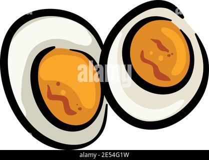 Hard boiled egg halves  vector illustrations stock illustration , isolated on white background Stock Vector