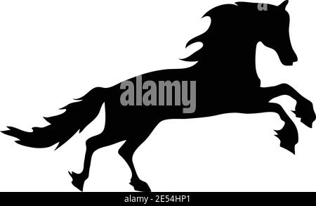 Horse Rearing Up stock illustration vector Silhouette Stock Vector