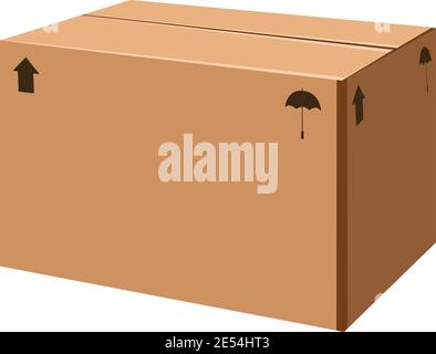 carton box container three dimensional object mockup ,Box package stock illustration Stock Vector