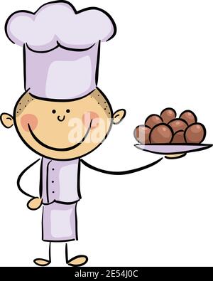 Chef Showing Brown eggs Illustration Vector image Stock Vector