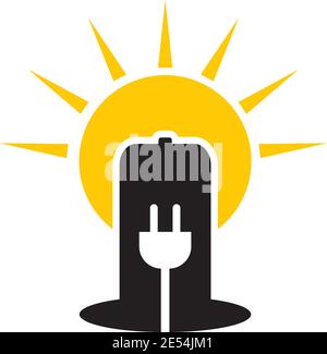 Battery icon logo design vector template Stock Vector