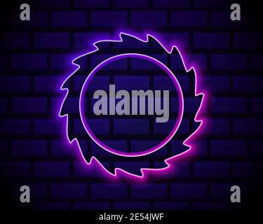Glowing neon Black hole icon isolated on brick wall background. Space hole. Collapsar. Vector Illustration. Stock Vector