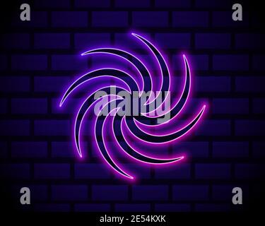 Glowing neon Black hole icon isolated on brick wall background. Space hole. Collapsar. Vector Illustration. Stock Vector