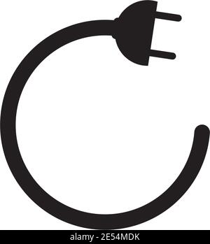 Electric cable plug in logo design inspiration vector template Stock Vector