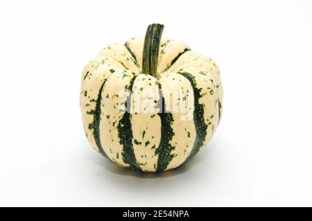 Closeup of a sweet dumpling pumpkin isolated on a white background Stock Photo