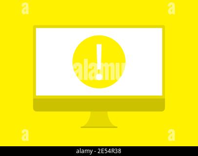 Warning icon notebook. Symbol of a potential threat. Computer browser warning sign. Vector illustration. Stock Vector