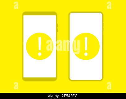 Error icon phone. Symbol of phone browser failure. Vector illustration Stock Vector