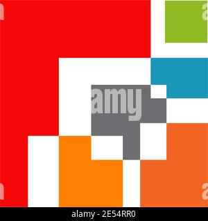 Square shape icon logo design inspiration vector template Stock Vector