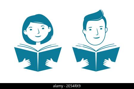 Reading book. School, education symbol vector illustration Stock Vector