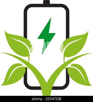 Battery icon logo design vector template Stock Vector