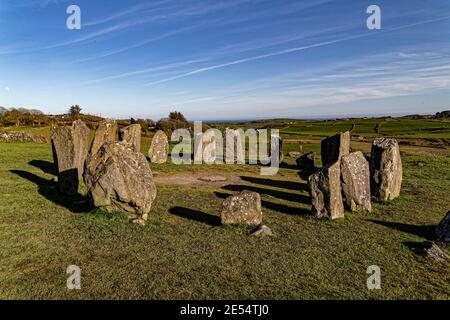 Drombeg, County Cork, Ireland. 19th April, 2016. The Drombeg Stone Circle (also known as the Druid's Altar) is a 9.3m diameter circle. Stock Photo