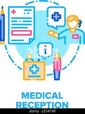Medical Reception In Hospital Vector Concept Color Stock Vector