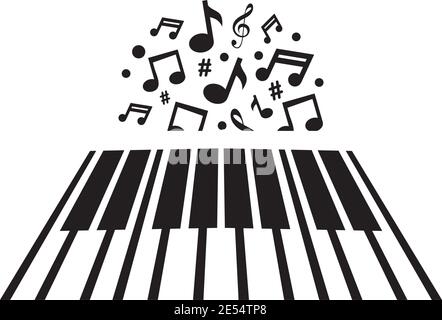 Piano keyboard logo design vector template Stock Vector
