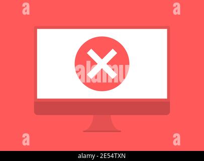 Notebook error icon. Symbol of computer browser failure. Vector illustration Stock Vector