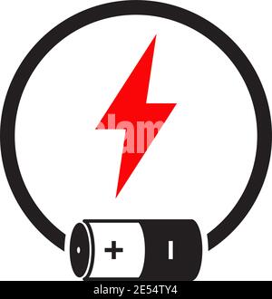 Battery icon logo design vector template Stock Vector