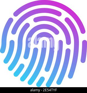 Fingerprint icon in gradiant color style, flat style icon. Stock Vector