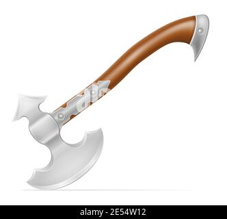 ancient warrior battle ax vector illustration isolated on white background Stock Vector