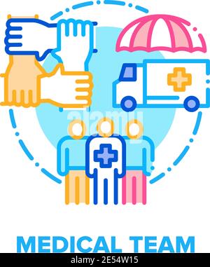 Medical Team Vector Concept Color Illustration flat Stock Vector