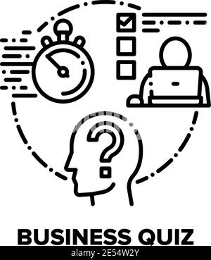 Business Quiz Vector Concept Black Illustrations Stock Vector