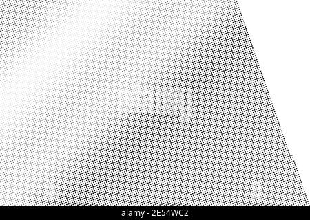 Black and white vector halftone. Subtle halftone digital texture. Faded dotted gradient. Comic effect overlay. Retro dot pattern on transparent back. Stock Vector