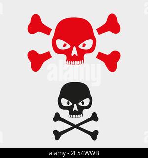 skull danger sign symbol pictogram Stock Vector