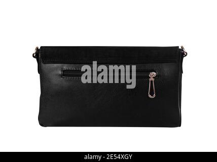 Backside of black bag isolated on white Stock Photo