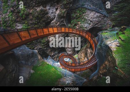 Liechtenstein canyon in Upper Austran Alps. Stock Photo