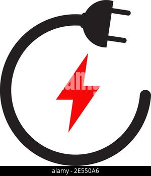 Electric cable plug in logo design inspiration vector template Stock Vector