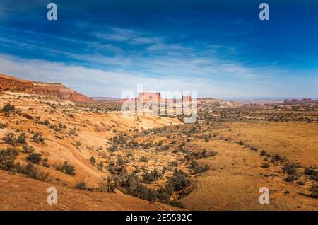 Scenic view on the Navajo Rocks in Utah, USA Stock Photo