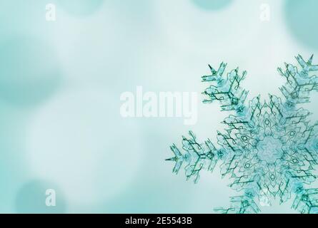 Christmas card with crystal. Snowflake. Watercolor painting. Drawing. Place. Space for your text Stock Photo