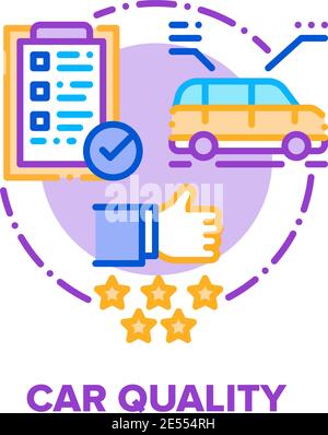Car Quality Vector Concept Color Illustration flat Stock Vector