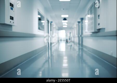 Modern building hallway, unfocused background. Stock Photo