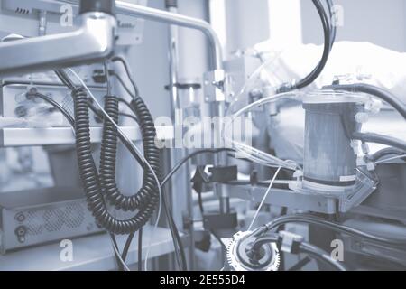 Health technologies in the critical care unit. Stock Photo