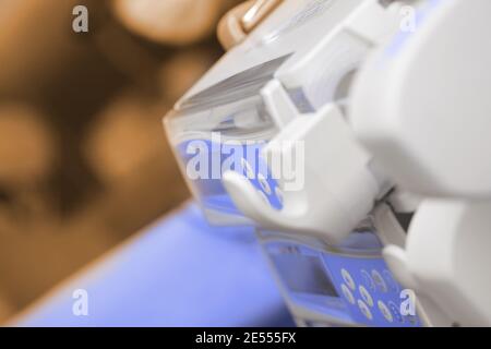 Modern equipment in the critical care unit close-up. Stock Photo