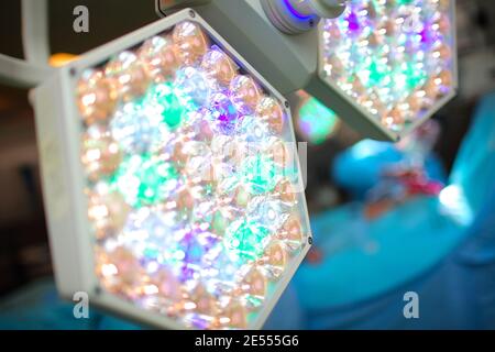 Professional lighting in the operating room. Stock Photo