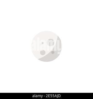 Moon phase. Full moon. Flat color icon. Isolated weather vector illustration Stock Vector