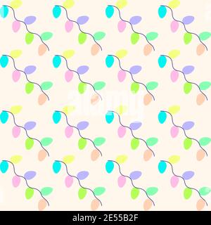 Easter Eggs Garland. Multi-colored seamless pattern. Vector illustration Stock Vector