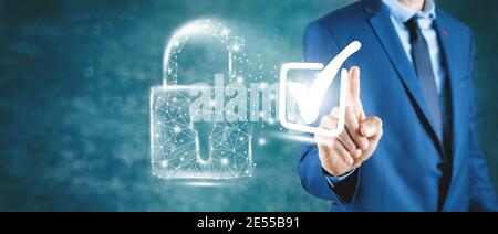 Security icons set - lock apply. Stock Photo