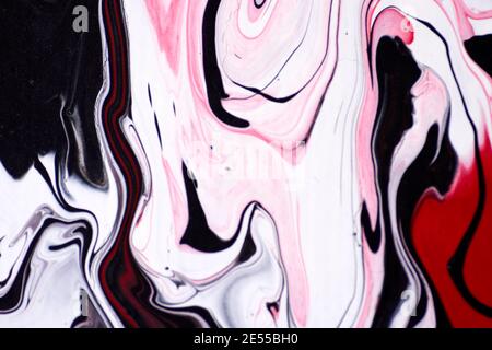 Macro shot of acrylic paint and oil mixture Stock Photo