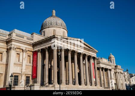 National Gallery at Trafalgar Square, London, UK Stock Photo