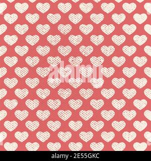 Vector Seamless Grunge Heart Pattern Stock Vector